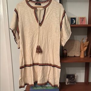 Zara Knit - Cream Tunic with Tassel Detail